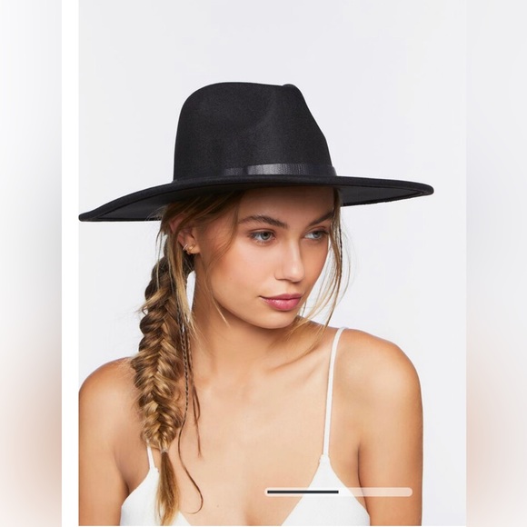 Brushed Velvet-Trim Fedora/ Size M/L - Picture 2 of 4